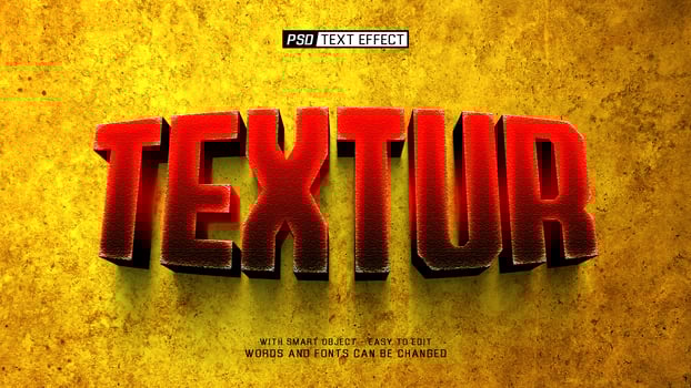 textur text effect psd