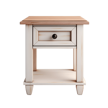 Wooden bedside table on transparent background png