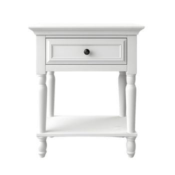 Wooden bedside table on transparent background png