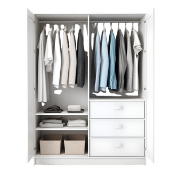 Closet with clothes on transparent background png