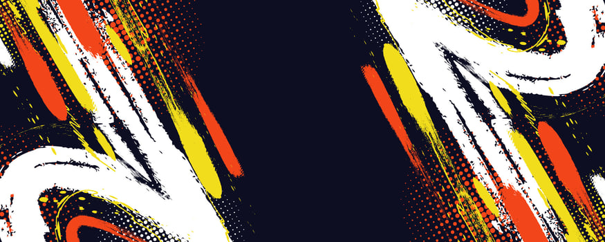 Abstract Sports Background with White, Orange, and Yellow Brush Texture and Halftone Effect. Grunge Background for Banner or Poster Design vector