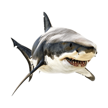 Shark in Ocean on Transparent Background png