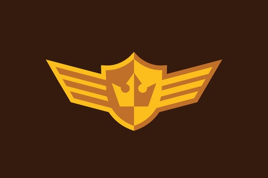 crown shield wing logo vector