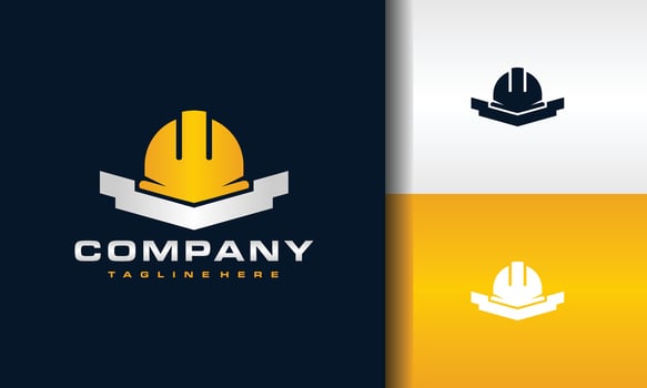 simple construction helmet logo vector