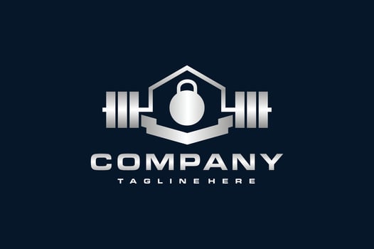 fitness strong emblem logo vector