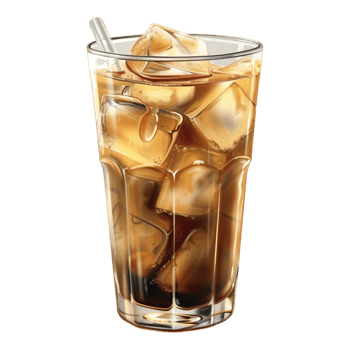 Cold Coffee in a Glass on Transparent Background png
