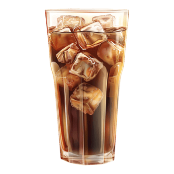 Cold Coffee in a Glass on Transparent Background png