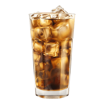 Cold Coffee in a Glass on Transparent Background png