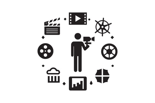 Cinema icon set line vector