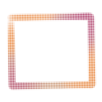 Orange and Pink Circle Pattern Square Frame on a Transparent Background png