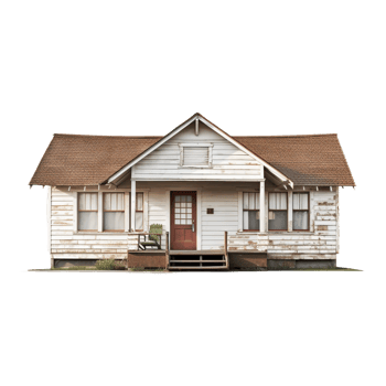 Bungalow house isolated on transparent background png