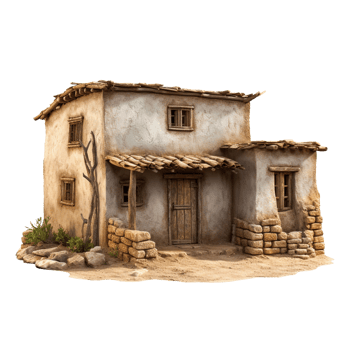 Adobe house isolated on transparent background png