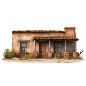Adobe house isolated on transparent background png