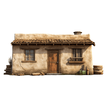 Adobe house isolated on transparent background png