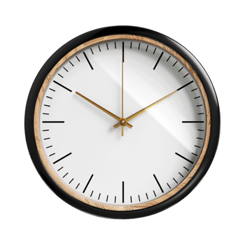 White Wall Clock on Transparent Background png