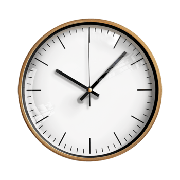 White Wall Clock on Transparent Background png