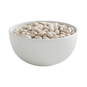 White Butter Beans on Transparent Background png
