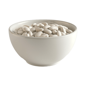 White Butter Beans on Transparent Background png