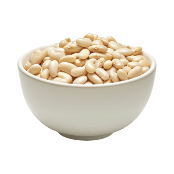 White Butter Beans on Transparent Background png