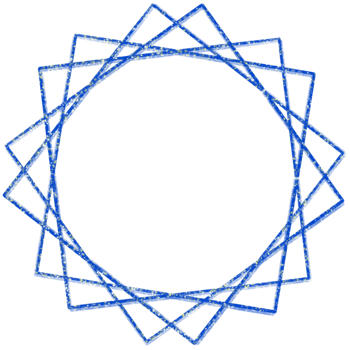 A Blue Geometric Circular Frame on a Transparent Background png