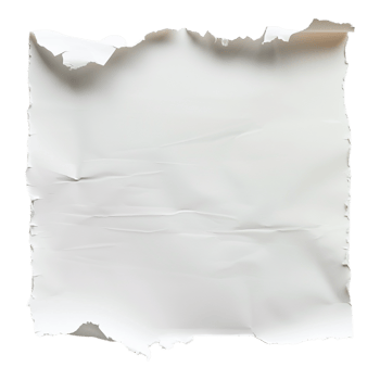 White Braked Paper Rough on Transparent Background png