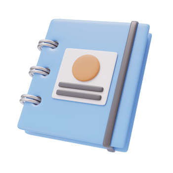 3d blue notebook. Copybook Icon, education design, stationery element. School office elements. Back to school concept. 3d render illustration png