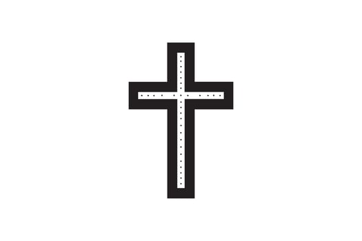 Religion cross silhouette in white background vector