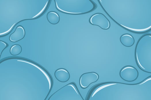 Liquid Border of Water rain drops on window. Banner shower condensation on glass. Realistic droplets frame vector