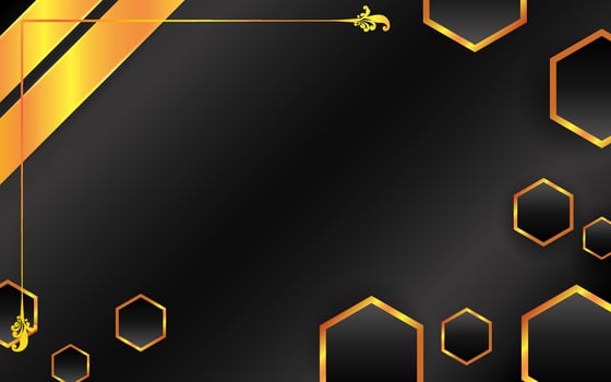 golden hexagon template vector