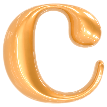 Gold Font C 3D png