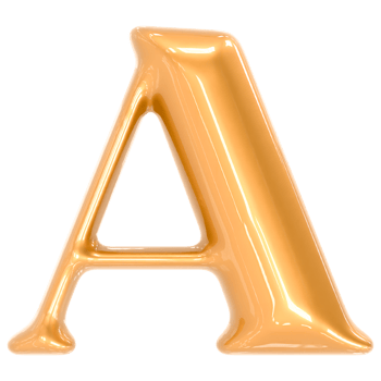 Gold Font A 3D png
