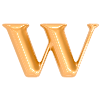 Gold Font W 3D png