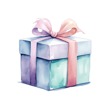 watercolor gift box illustration png