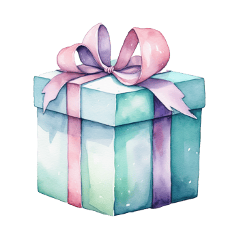 watercolor gift box illustration png