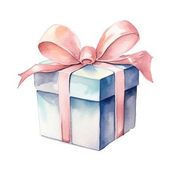 watercolor gift box illustration png