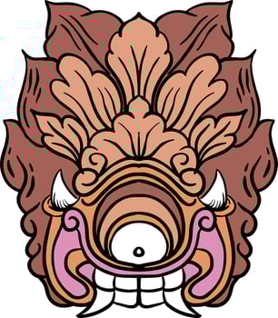 Karang mata balinese one eye mask ornament or balinese mask vector
