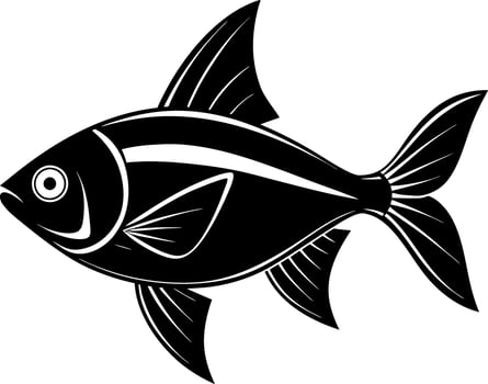 Fish silhouette illustration artwork Design on a white background vector