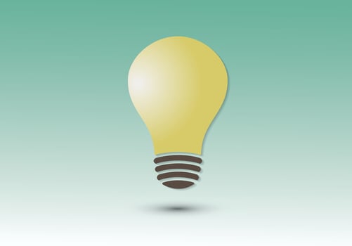 A golden light bulb icon for creativity in science vector