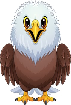 Cartoon American bald eagle standing vector