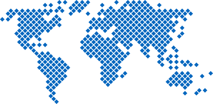 Square shape world map on transparent background. png