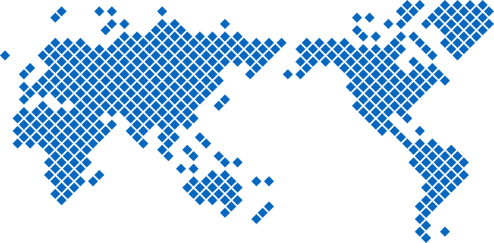Square shape world map on transparent background. png