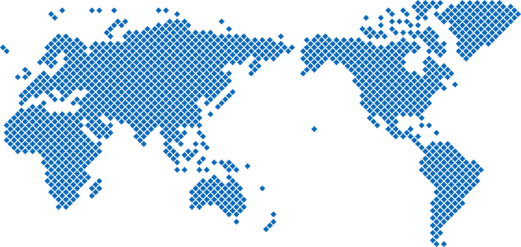 Square shape world map on transparent background. png