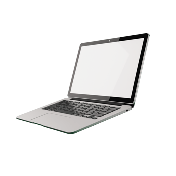 Floating Laptop Mockup With Blank Screen in Minimal Style png