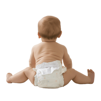 Baby Sitting in Diaper on Transparent Background png