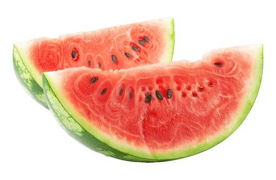 Close-Up of Juicy Watermelon Slices with Bite Mark png