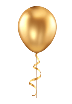 Gold Balloon With Ribbon On Transparent Background png