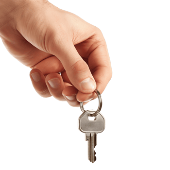 Hand Holding a House Key on a Ring png