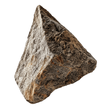 Low Angle Shot of Floating Triangular Rock with Transparent Background png