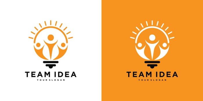 Modern logo design creative ideas teamwork. Premium vector