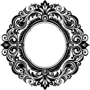 black elegant oval frame with ornament png